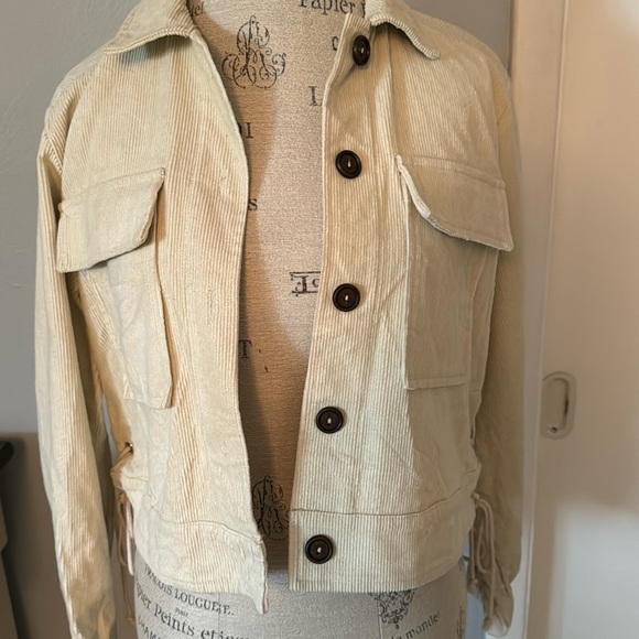 Cropped Sidetie Corduroy Jacket - Picture 3 of 5